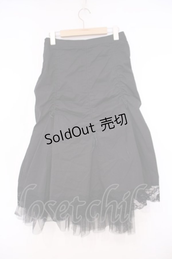 画像4: MIHO MATSUDA / 裾チュールドロストスカート  ブラック O-26-01-29-033-GO-SK-OW-OS (4)
