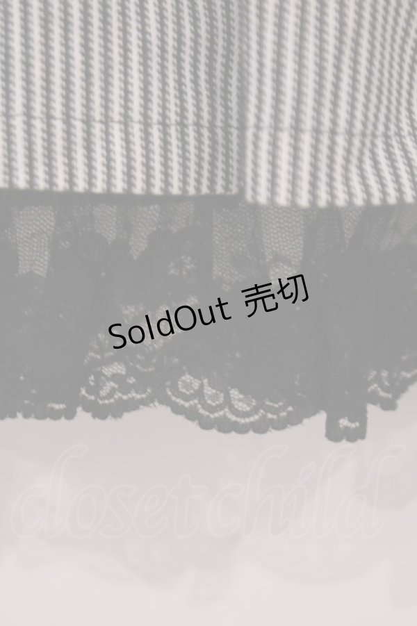 画像2: MIHO MATSUDA / フロントレースアップスカート M ブラック×ホワイト O-26-01-29-035-GO-SK-OW-OS (2)