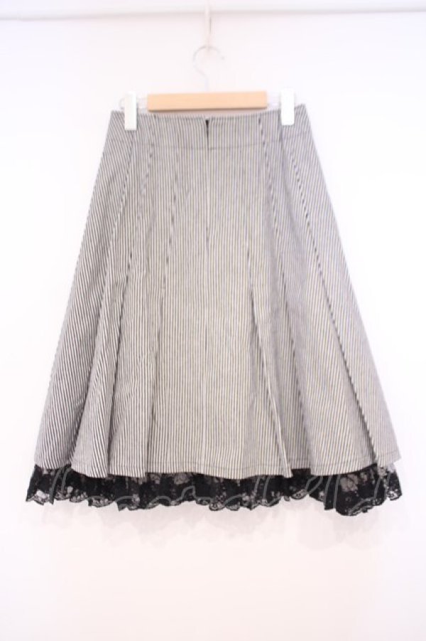 画像3: MIHO MATSUDA / フロントレースアップスカート M ブラック×ホワイト O-26-01-29-035-GO-SK-OW-OS (3)