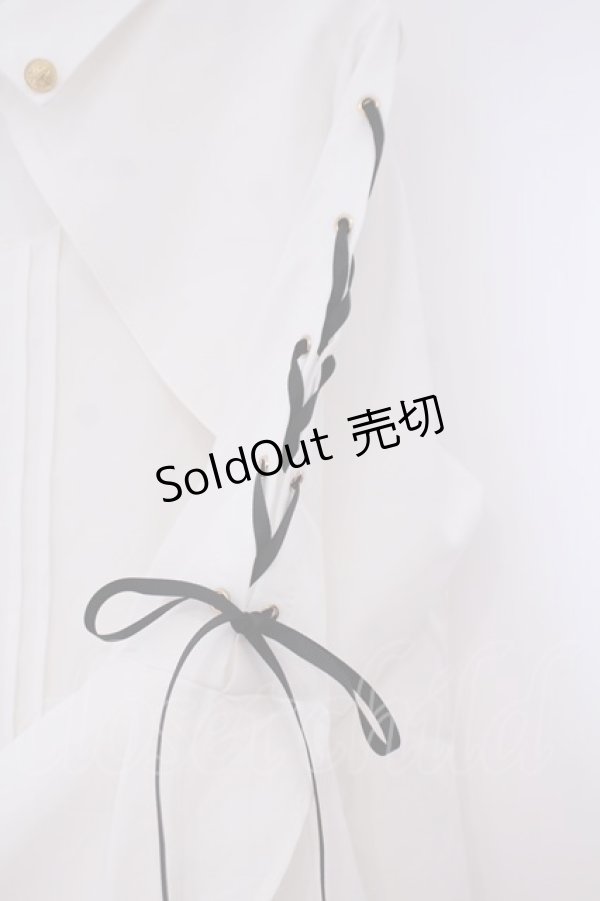 画像2: axes femme POETIQUE / クロスチャーム付長袖ブラウス M シロO-26-01-29-036-AX-BL-OW-ZT586 (2)