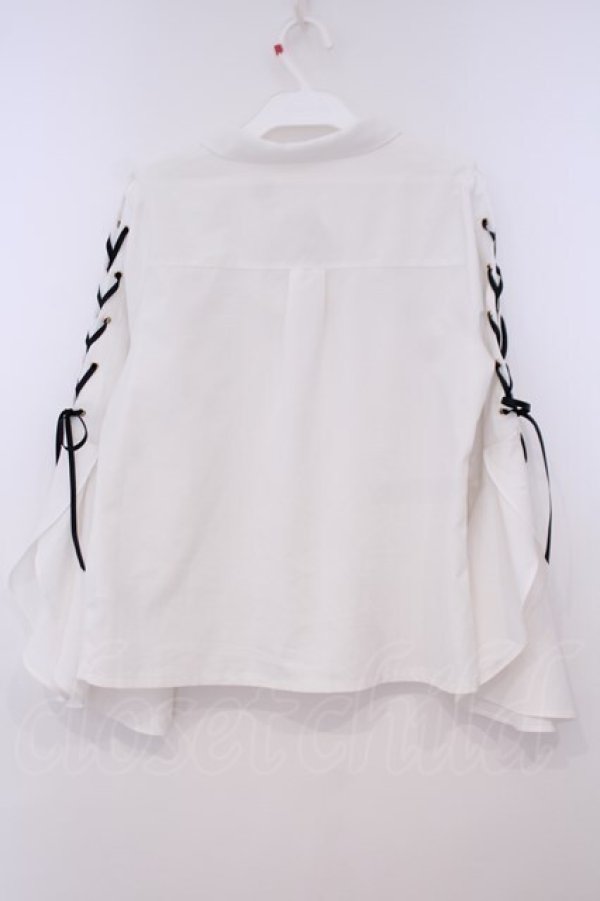 画像3: axes femme POETIQUE / クロスチャーム付長袖ブラウス M シロ O-26-01-29-036-AX-BL-OW-OS (3)