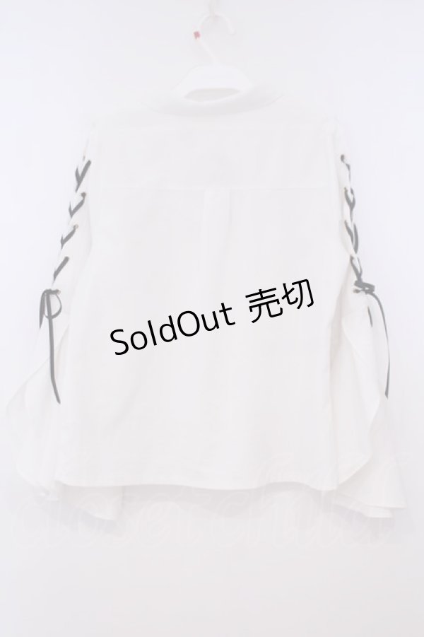 画像3: axes femme POETIQUE / クロスチャーム付長袖ブラウス M シロO-26-01-29-036-AX-BL-OW-ZT586 (3)