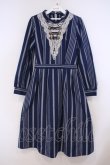 画像1: axes femme / ナポレオン風ハイネックワンピース M ネイビー O-26-01-29-038-AX-OP-OW-OS (1)