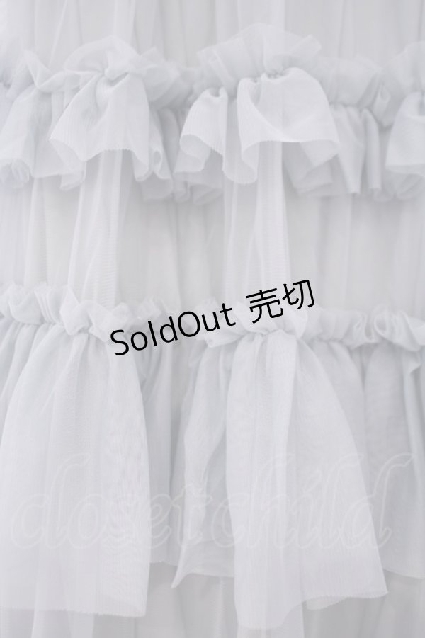 画像2: axes femme / フリルチュールティアードスカート F グリーン O-26-01-29-040-AX-SK-OW-ZT0131B (2)