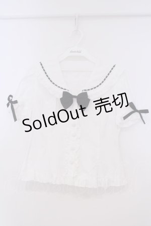 画像: metamorphose / はわせ刺繍セーラーブラウス M シロ O-26-01-29-042-ME-BL-YM-OS