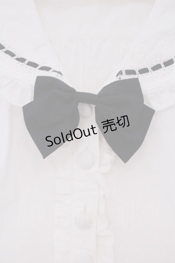 画像2: metamorphose / はわせ刺繍セーラーブラウス M シロ O-26-01-29-042-ME-BL-YM-OS (2)