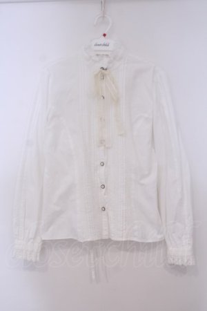 画像: Victorian maiden / レースリボン付スタンドカラーブラウス  シロ O-26-01-29-046-CL-BL-OW-OS