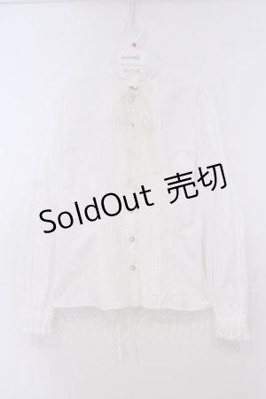 画像: Victorian maiden / レースリボン付スタンドカラーブラウス  シロ O-26-01-29-046-CL-BL-OW-OS