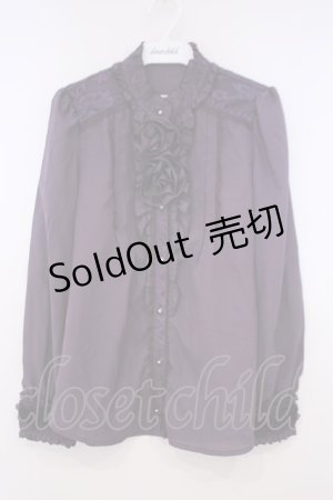 画像: axes femme / ローズモチーフ使いブラウス M パープル O-26-01-29-049-AX-BL-OW-OS