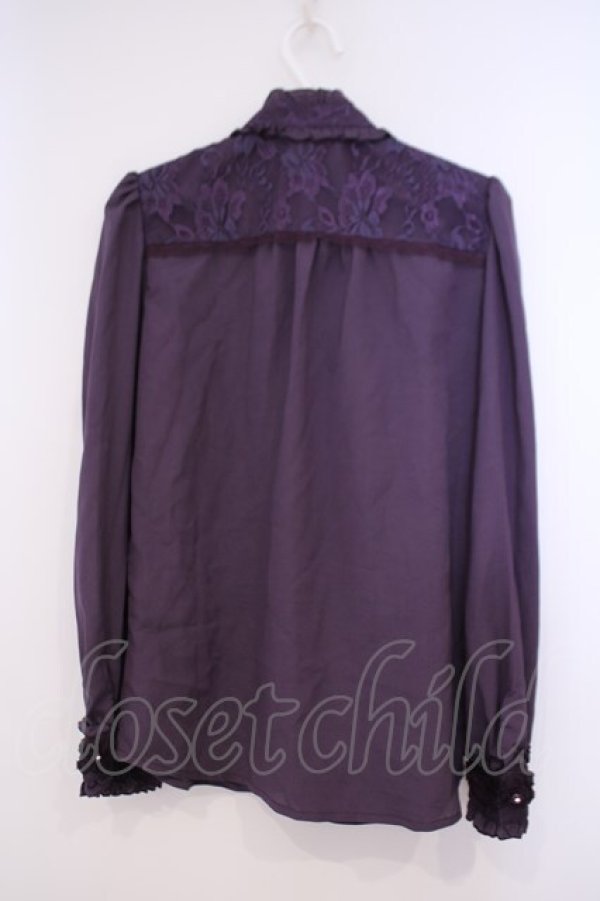 画像3: axes femme / ローズモチーフ使いブラウス M パープル O-26-01-29-049-AX-BL-OW-OS (3)