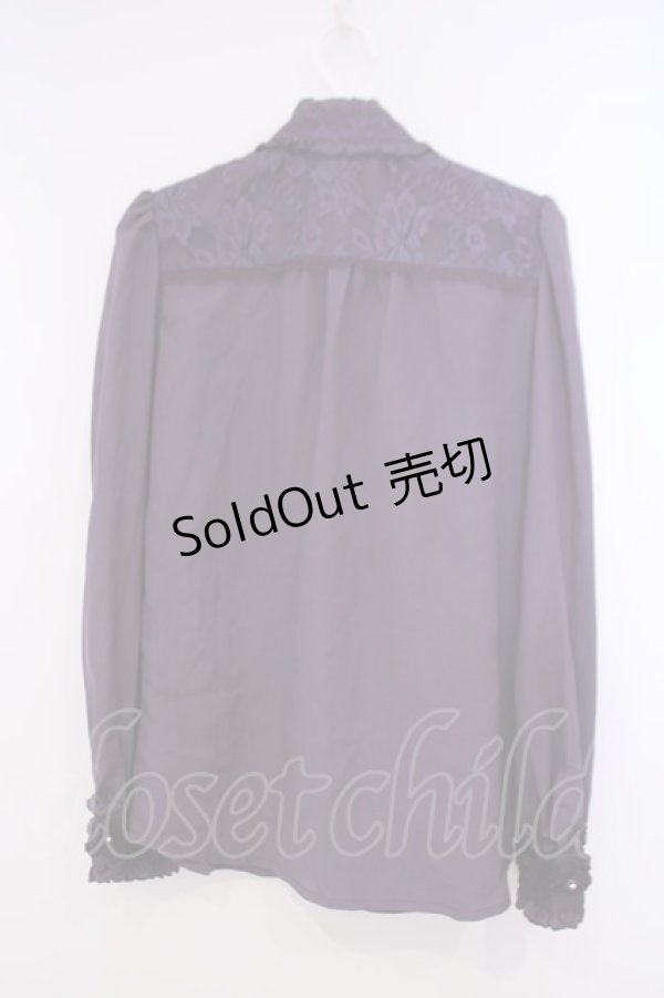 画像3: axes femme / ローズモチーフ使いブラウス M パープル O-26-01-29-049-AX-BL-OW-OS (3)