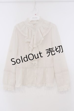 画像: axes femme / ラッフルフリル梨地ブラウス M キナリ O-26-01-29-051-AX-BL-OW-OS