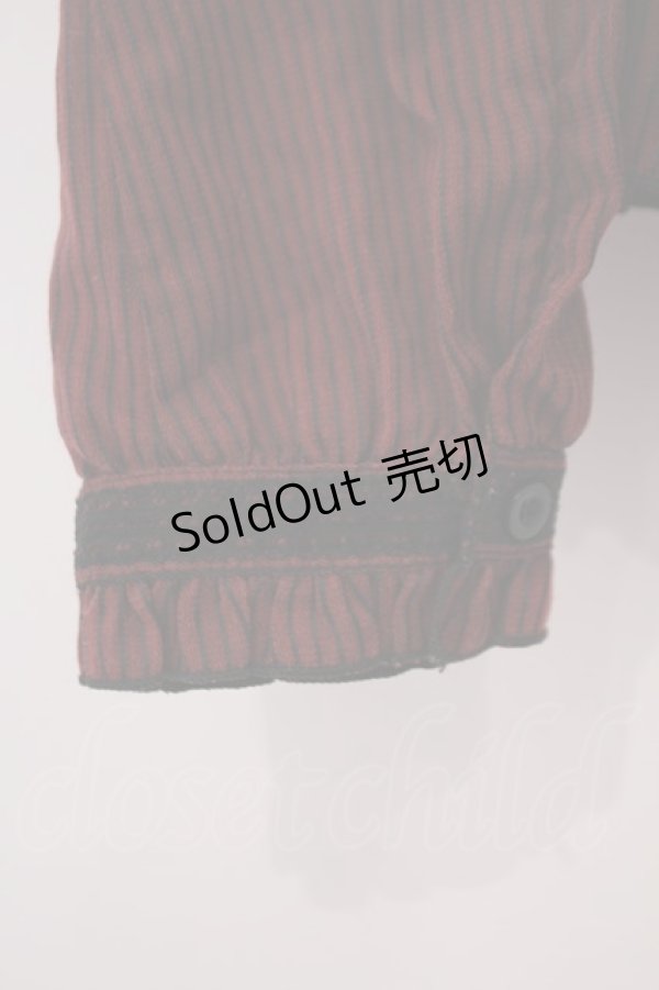 画像3: ALGONQUINS / ストライプフリルブラウス F ワイン O-26-01-29-052-AL-BL-OW-OS (3)