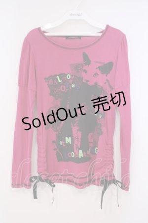 画像: ALGONQUINS / サイドドロストカットソー F ピンク O-26-01-29-055-AL-TO-OW-OS