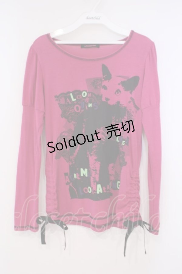 画像1: ALGONQUINS / サイドドロストカットソー F ピンク O-26-01-29-055-AL-TO-OW-OS (1)