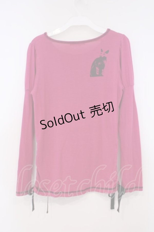 画像2: ALGONQUINS / サイドドロストカットソー F ピンク O-26-01-29-055-AL-TO-OW-OS (2)