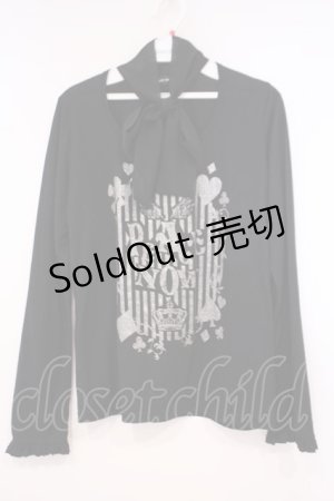 画像: PEACE NOW / シフォンリボン付きカットソー M ブラック O-26-01-29-056-PU-TO-OW-OS