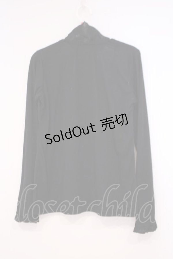 画像2: PEACE NOW / シフォンリボン付きカットソー M ブラック O-26-01-29-056-PU-TO-OW-OS (2)