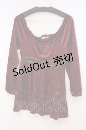 画像: axes femme / ウエストレース使いベロアプルオーバー M ワイン O-26-01-29-058-AX-TO-OW-OS