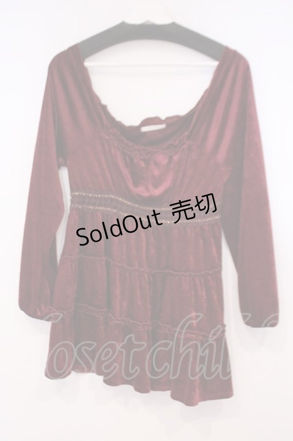 画像1: axes femme / ウエストレース使いベロアプルオーバー M ワイン O-26-01-29-058-AX-TO-OW-OS (1)