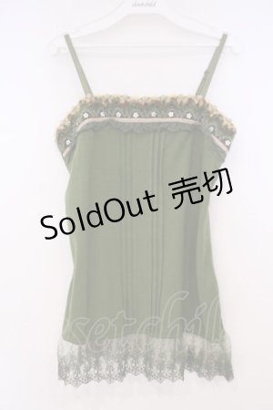 画像: axes femme / ラメニットラインキャミソール M グリーン O-26-01-29-060-AX-TO-OW-OS