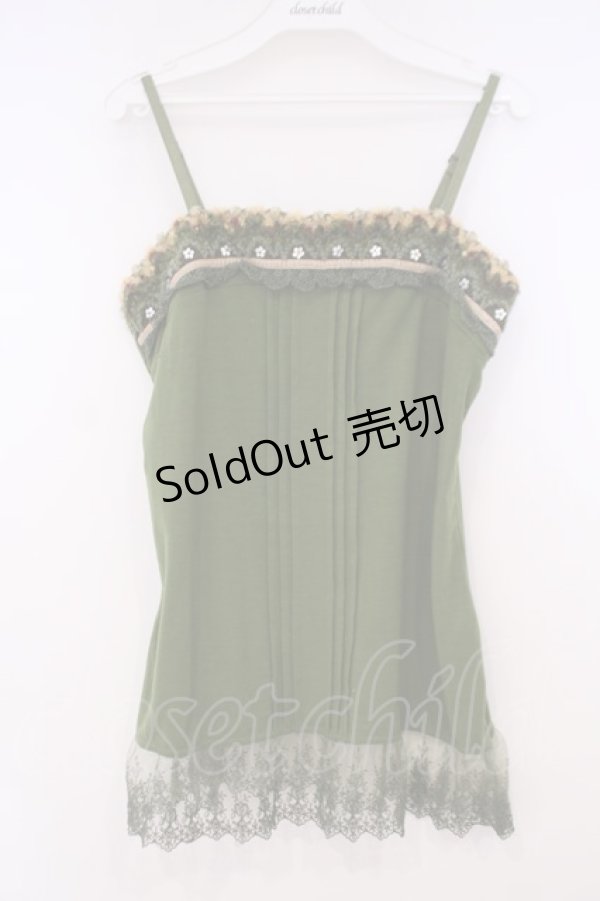 画像1: axes femme / ラメニットラインキャミソール M グリーン O-26-01-29-060-AX-TO-OW-OS (1)