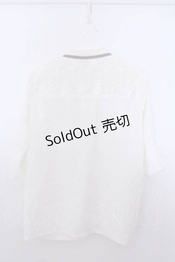 画像2: axes femme / チュールレース使いブラウス M キナリ O-26-01-29-1041-AX-BL-OW-OS (2)