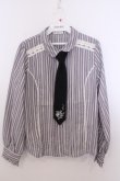 画像1: axes femme / ネクタイ付ブラウス M グレー O-26-01-29-1042-AX-BL-OW-OS (1)