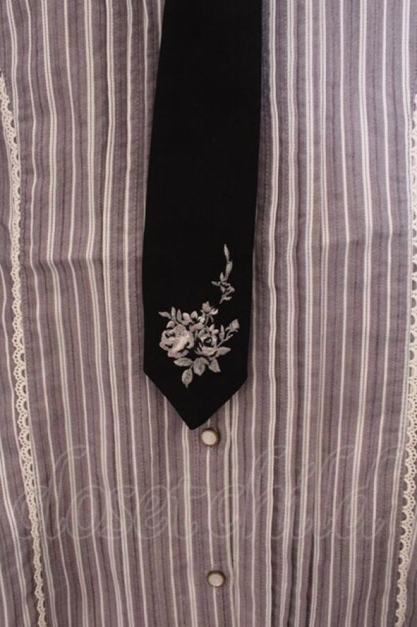 画像2: axes femme / ネクタイ付ブラウス M グレー O-26-01-29-1042-AX-BL-OW-OS (2)