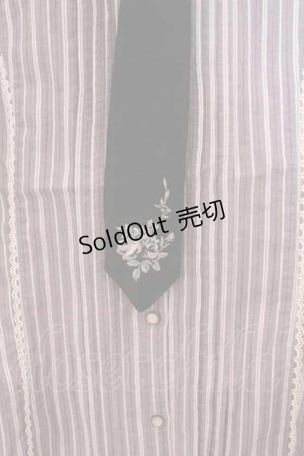 画像2: axes femme / ネクタイ付ブラウス M グレー O-26-01-29-1042-AX-BL-OW-OS (2)