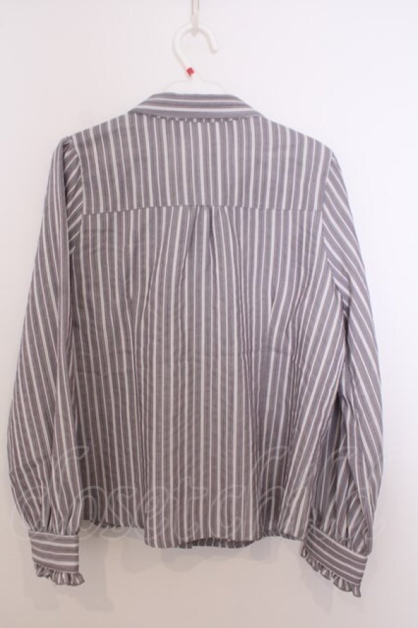 画像3: axes femme / ネクタイ付ブラウス M グレー O-26-01-29-1042-AX-BL-OW-OS (3)