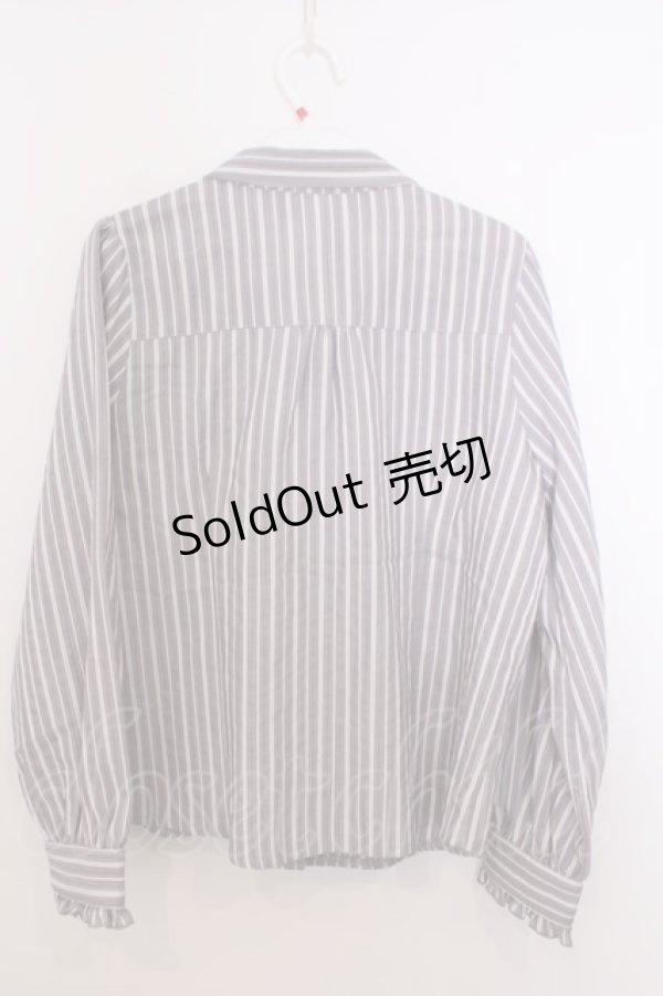 画像3: axes femme / ネクタイ付ブラウス M グレー O-26-01-29-1042-AX-BL-OW-OS (3)