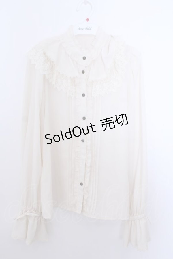 画像1: axes femme kawaii / バラレースフリルブラウス M キナリ O-26-01-29-1043-AX-BL-OW-OS (1)