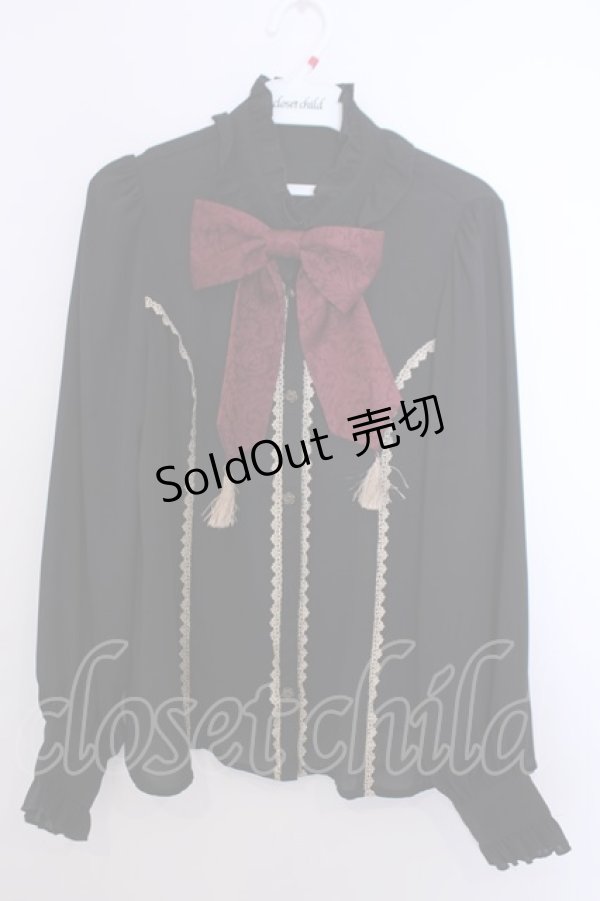 画像1: axes femme kawaii / クラシカルリボンブラウス M クロ O-26-01-29-1044-AX-BL-OW-OS (1)