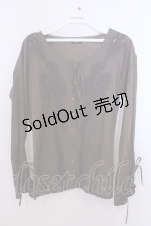 画像: INGEBORG / コードフラワーモチーフブラウス S ブラウン O-26-01-29-1048-LO-BL-IG-ZT604