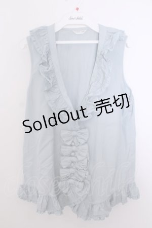 画像: KANEKO ISAO / フリルタックリボンベスト  サックス O-26-01-29-1052-EL-TO-IG-OS