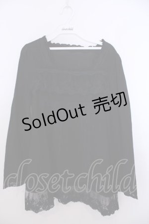 画像: INGEBORG / スクエアレースカットソー 9 クロ×ネイビー O-26-01-29-1059-LO-TO-IG-ZT604