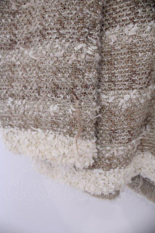 画像3: INGEBORG / ボーダーミックスニットカーディガン 9 アイボリー×ベージュ O-26-01-29-1060-LO-JA-IG-OS (3)