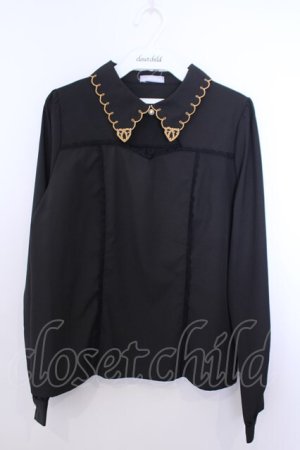 画像: axes femme POETIQUE / プレッツェル刺繍ブラウス M クロ O-26-01-29-1008-AX-BL-OW-OS