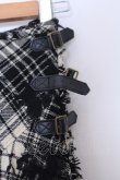 画像2: INGEBORG / ベルト付き薔薇チェックキルトスカート S アイボリー×クロ O-26-01-29-1064-LO-SK-IG-OS (2)