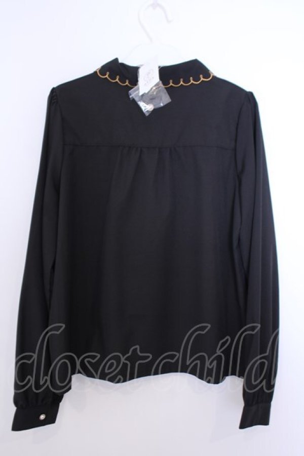 画像3: axes femme POETIQUE / プレッツェル刺繍ブラウス M クロ O-26-01-29-1008-AX-BL-OW-OS (3)