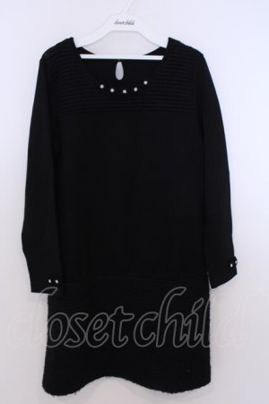 画像: INGEBORG / ニット切り替えワンピース 9 クロ O-26-01-29-1071-LO-OP-IG-OS