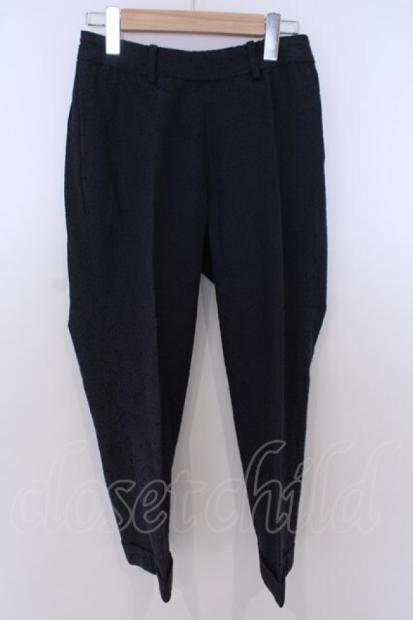 画像1: INGEBORG / ジャガードパンツ 9 ネイビー O-26-01-29-1072-LO-PA-IG-OS (1)