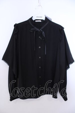 画像: axes femme / レイヤードフレア袖ブラウス F クロ O-26-01-29-1009-AX-BL-OW-OS