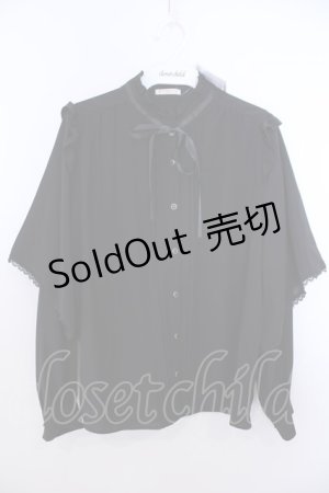 画像: axes femme / レイヤードフレア袖ブラウス F クロ O-26-01-29-1009-AX-BL-OW-OS