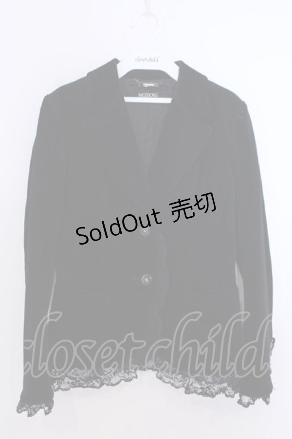 画像1: INGEBORG / コーデュロイレース配色ジャケット  クロ O-26-01-29-1074-LO-JA-IG-OS (1)