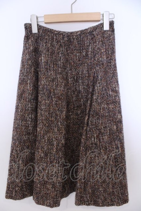 画像1: INGEBORG / ミックスツイードフレアースカート 9 ブラウン O-26-01-29-1075-LO-SK-IG-OS (1)