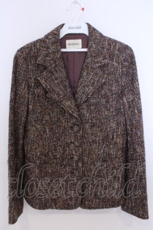 画像: INGEBORG / ミックスツイードジャケット  ブラウン系 O-26-01-29-1076-LO-JA-IG-OS