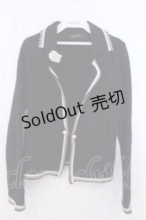 画像: INGEBORG / カノコ編みニットジャケット 3(9号) クロ O-26-01-29-1079-LO-JA-IG-ZT0131A