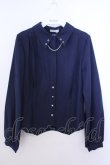 画像1: axes femme / チェーン付コルセット風ブラウス F ネイビー O-26-01-29-1010-AX-BL-OW-OS (1)